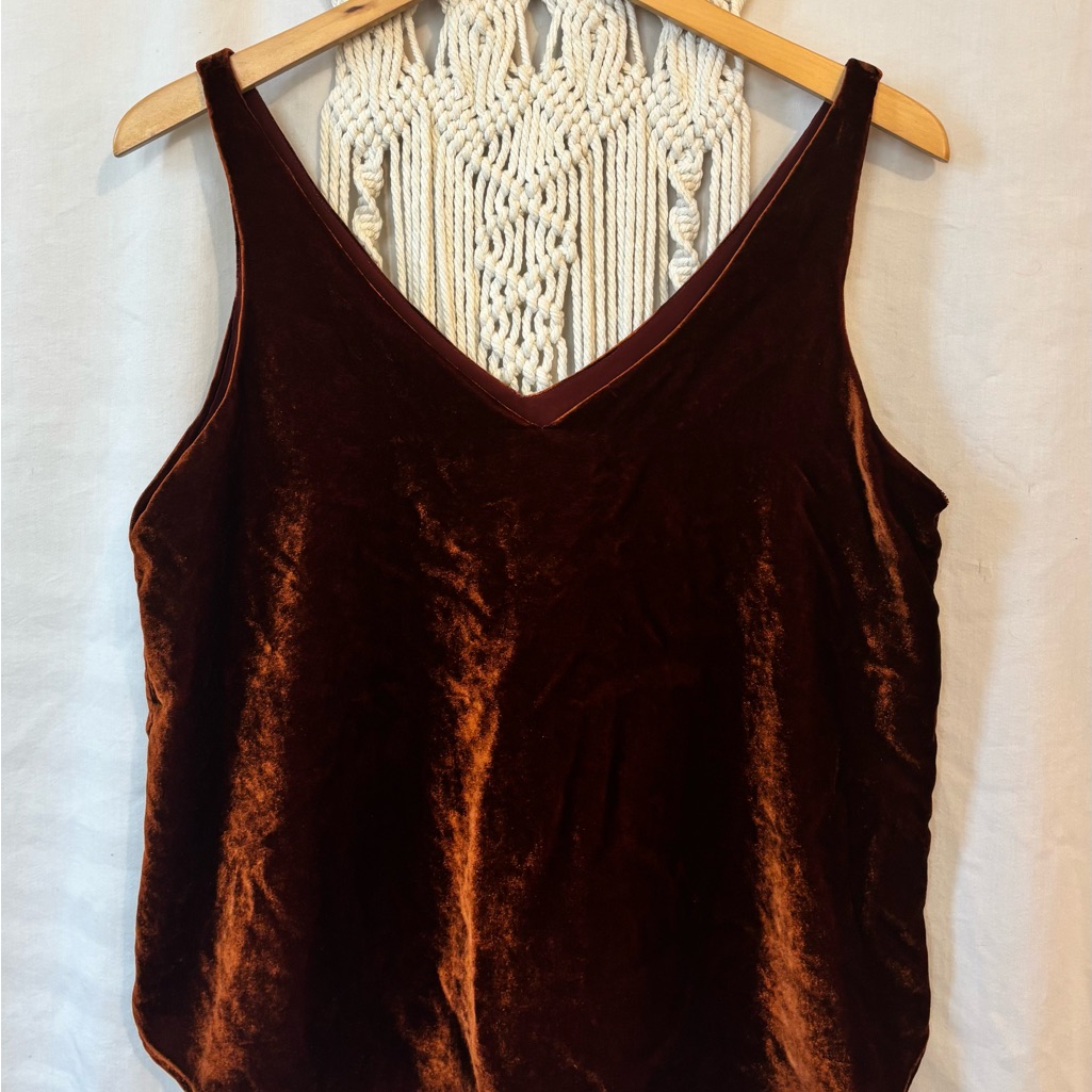 Loft Velvet Camisole In Rich Brown